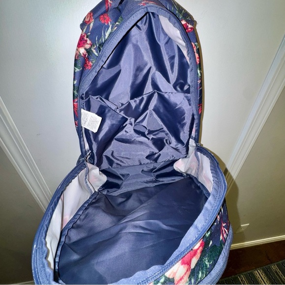 Roxy Shadow Swell Navy and Pink Floral Backpack - Picture 10 of 10